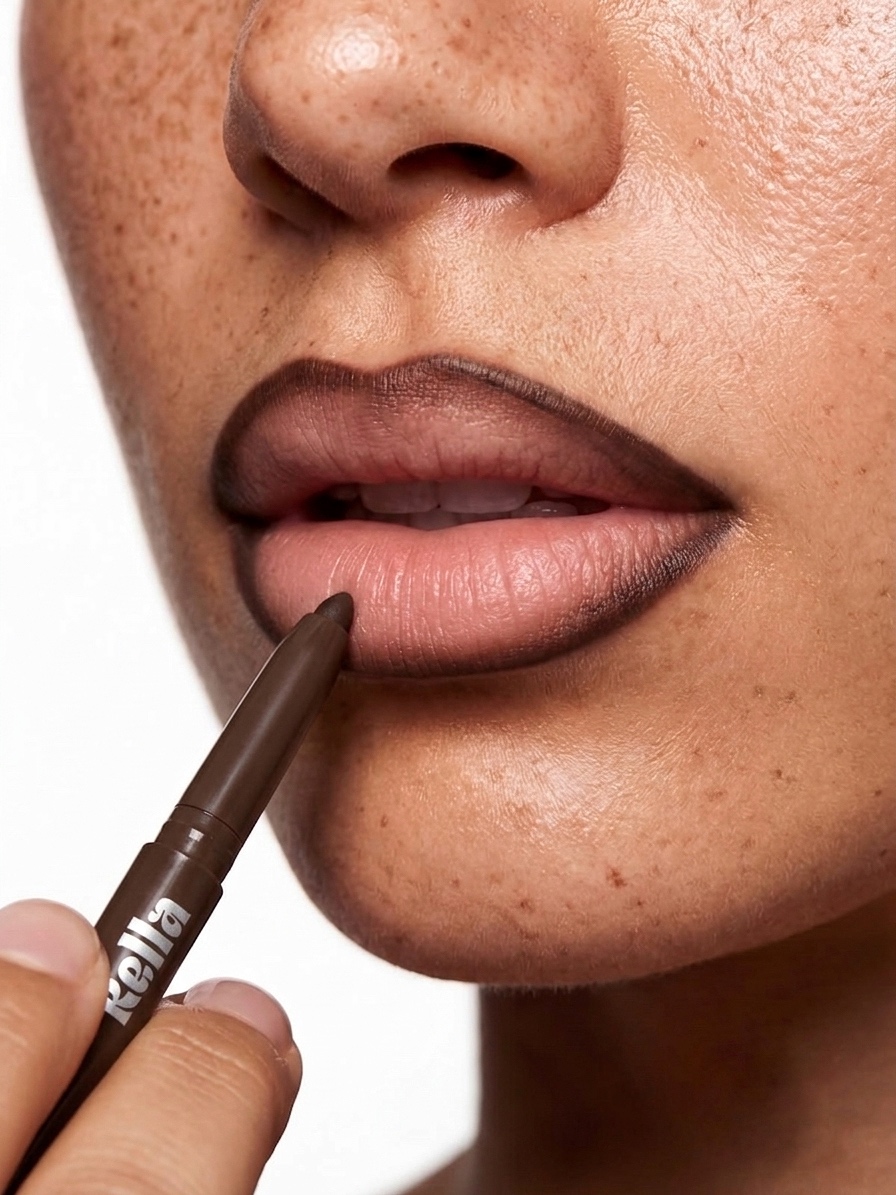 Rella lip liner being applied